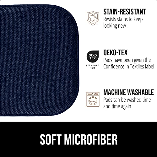 Gorilla Grip Memory Foam Chair Cushions, Comfortable Pads For Dining Room, Kitchen Table, Office Chairs, Stay In Place Backing, Comfortable Microfiber Seat Pad Cushion, Set Of 4, 16X16, Navy #TOP4