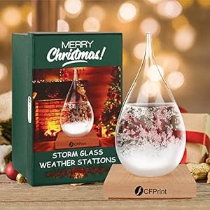 Storm Glass Weather Forecaster, Water Drop Shaped Glass Weather Predictor Barometer Weather Station, Decorative Bottles…