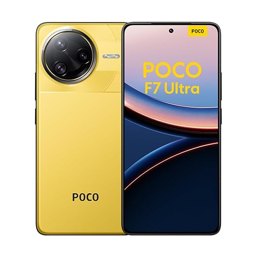 POCO F7 Ultra Smartphone, 12+256 GB, Giallo, batteria 5300mAh, 120W HyperCharge, Xiaomi HyperAI (Caricabatterie non incluso)