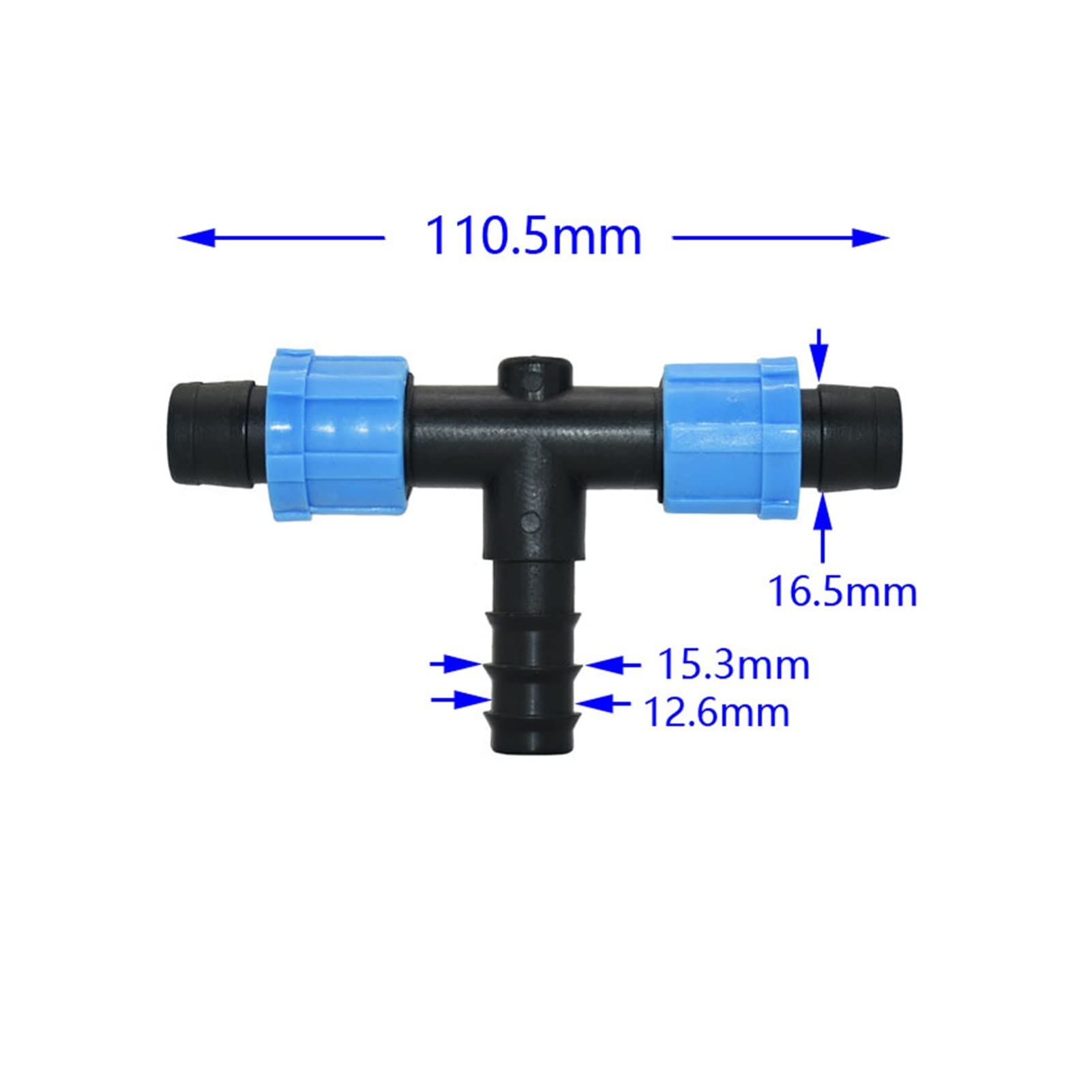 Connecteur de Tuyau D'Arrosage À Économie D'Eau, Lot de 5 Pièces de 16 Mm, Connecteur de Tuyau D'Arrosage À Trois Voies, Connecteur de Réparation Pour Tuyau D'Arrosagericole/16 1I2 Té