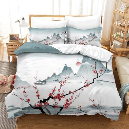 Housse de couette forêt d'hiver en microfibre douce pour chambre cocooning - 3