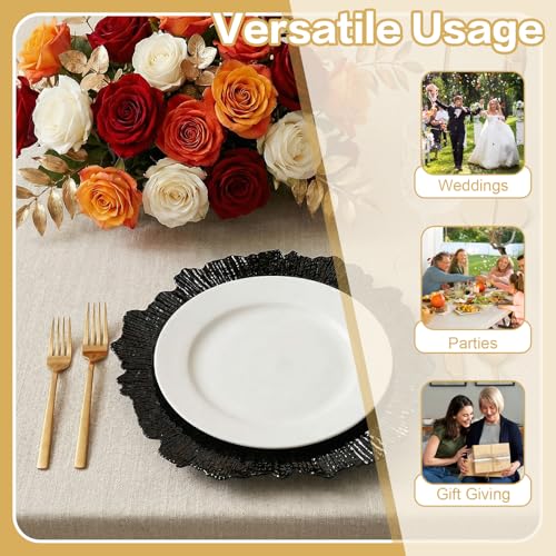 Platos cargadores reutilizables de plástico rizado 12 pulgadas miniatura 3