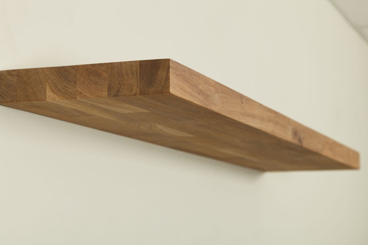 WORKTOP EXPRESS Solid Oak Timber Block Floating Shelf Available in a