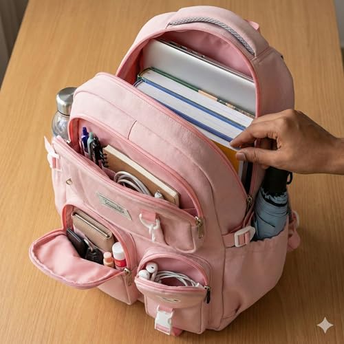 Image of 26Litre School Bag Water-Resistant Laptop& Travel Backpack - Unisex Large 19 Inches Multipurpose Travel Backpack for Boys & Girls, Men & Women