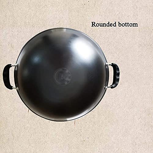 Wok grande de hierro fundido con mango de goma 36 cm miniatura 5