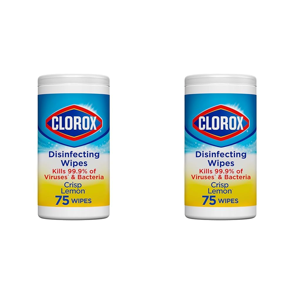 CLOROX Disinfecting Wipes Bleach Free Cleaning Wipes Crisp Lemon 75 Count Package May Vary Pack of 2