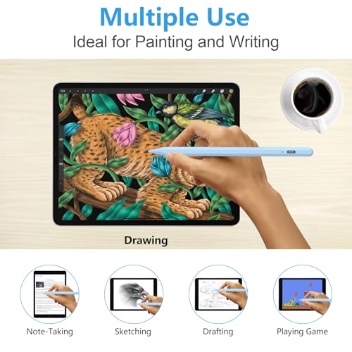 Image of Stylus Pen for iPad 2018-2023 with Palm Rejection, Active Pencil for iPad 10th /9th /8th /7th /6th Generation, for iPad Pro 11 /12.9 inch, for iPad Air 5th /4th /3th, for iPad mini 6th /5th Gen(Sky Blue)