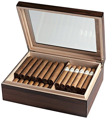 Egoist Humidor - Humidificador con hygrómetro para puros, habanos o tabacos - 20 cigarros I Accesorios de puro y humidores - Marrón