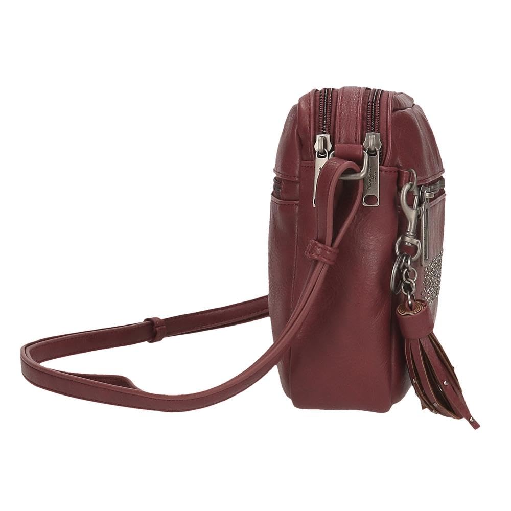 Pepe Jeans Bera - Zaino casual da donna, borsa realizzata in PU e poliestere. Spalline larghe e regolabili che si adattano, tasca frontale. Di Joumma Bags, bordeaux, Talla única