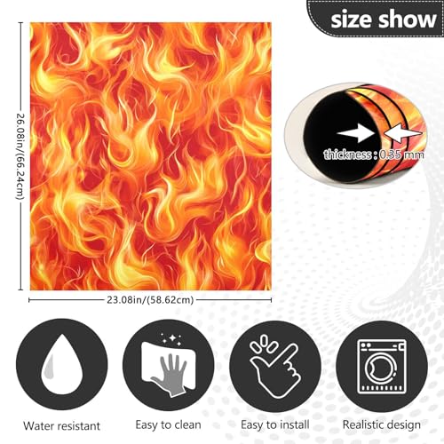Cubierta magnética Flames oculta imperfecciones lavavajillas panel 58.6x66 cm 4