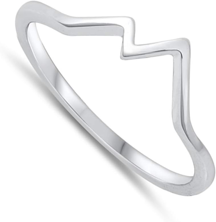 Classic Minimalist Mountain Travel Ring New .925 Sterling Silver Band Sizes 4-10