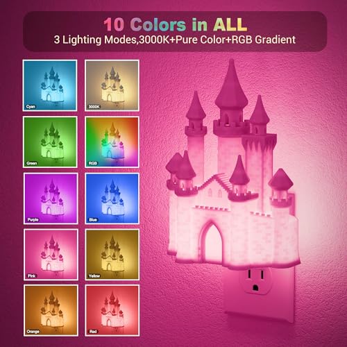 Lámpara nocturna JandCase 3D Castillo RGB multicolor miniatura 2