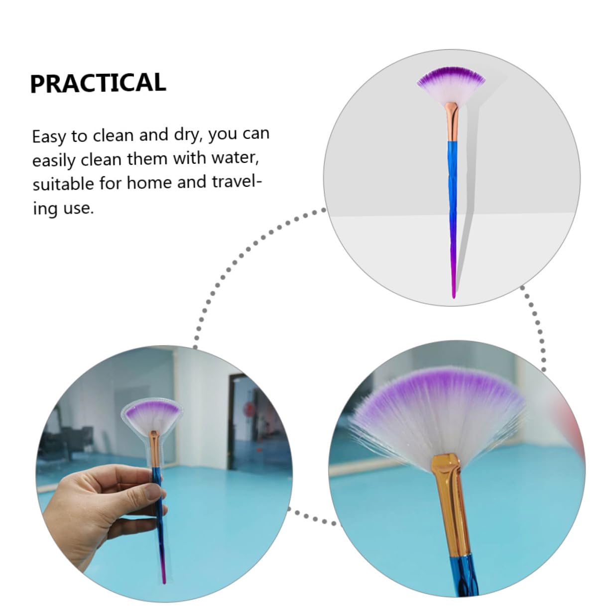 MAGICLULU 4 Set Di Pennelli Per Il Trucco Applicatori Riutilizzabili Pennelli Per Il Trucco A Ventaglio Per Creme Lozioni Maschere Di Facili Da Pulire 6 Pezzi*4