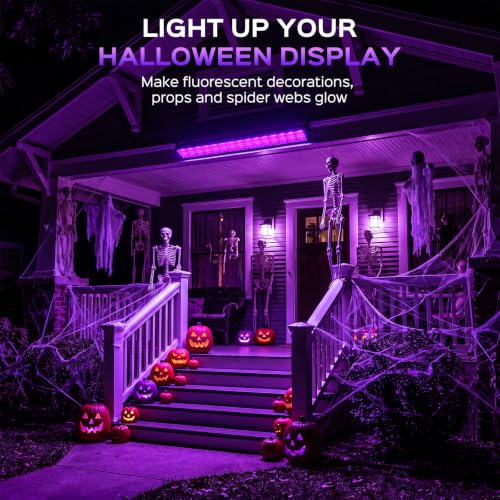 Image of T-SUN LED Black Light Bar, 72W Blacklight Bars for Halloween Decor Display | Blacklight Bar with 6ft Cord, Black Lights for Glow Party, Fluorescent Poster, Game Room, Stage Lighting, Covers 22x22ft Area