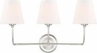 Crystorama Libby Langdon Sylvan 3 Light Brushed Nickel Bathroom Vanity with Glass Shades