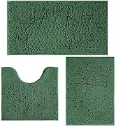 Bathroom Rugs Sets 3 Piece Non Slip,Bath Rugs with PVC Backing Bath Carpet,Bathroom Rug Washable,...