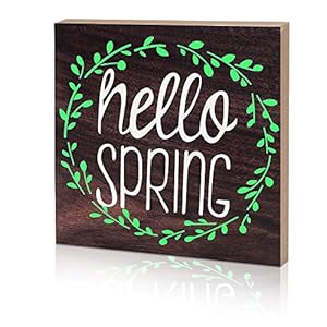 Jetechellospringwoodensignspringtabledecorationsmallrusticeasterwoodsignfarmhousestandingblocksignspringtablecenterpiecespringdecorationforhomelivingroom6x6inch Urban Country Home Decor Jetec hello spring wooden sign spring table decoration small rustic easter wood sign farmhouse standing block sign spring table centerpiece spring decoration for home living room 6 x 6 inch urban country home decor