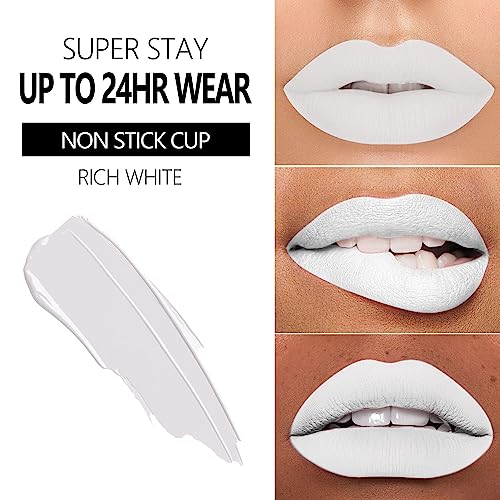 Image of MAKI YIKA White Lipstick Liquid for Women Color Stay Long Lasting Lipsticks