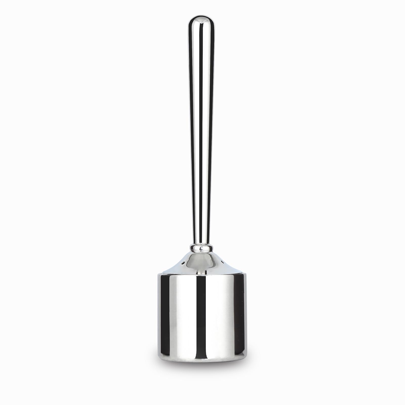 Easyworkz Infusore per tè in acciaio inox con manico cavo resistente al calore, colino a rete fine con supporto per foglie sciolte, finitura cromata