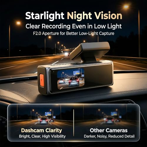 Image of Golens T3-B1V Dash Camera for Car (New Launch) | Front 2K Recording | Starlight Night Vision | WiFi Dashcam with App Control | 1.47 inch Display, 140 Wide Angle