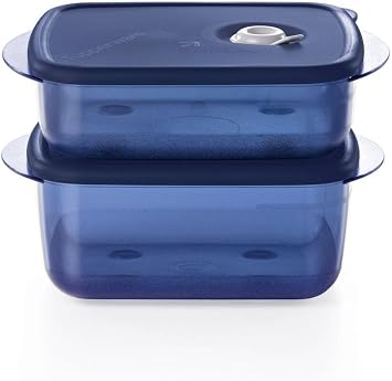 Tupperware Vent N Serve 2pc Medium Set Indigo/Mist, Blue