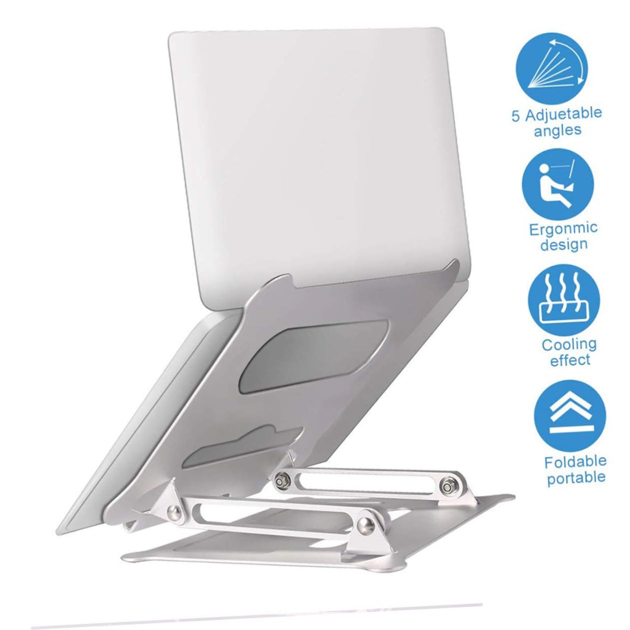 SHINEOFI Soporte de Aleación de Aluminio Computadora Portátil Ajustable para Plegable Diseño Único con Regulación de Elevación para Uso Ergonómico en Escritorio