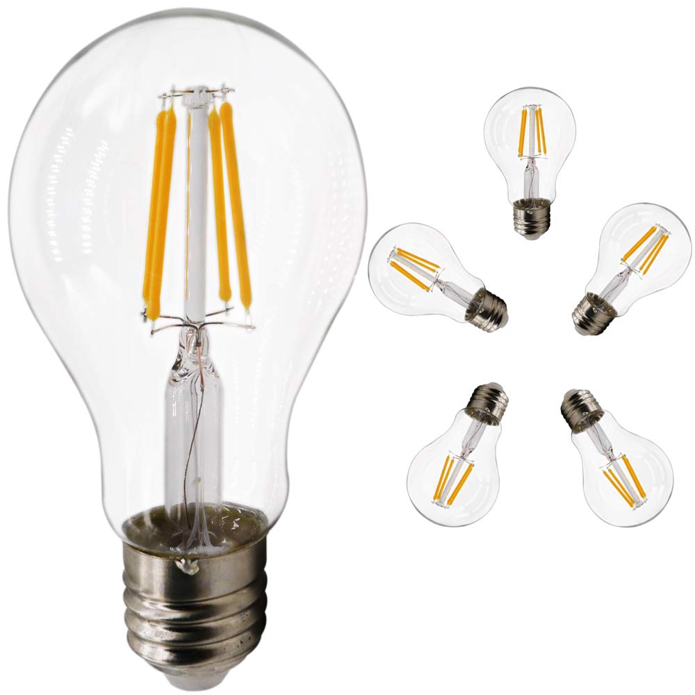 Mengjay Warmweiß 4W The 5 Piece Edison Clear Glass Wick Light Bulbs Improve Room Brightness. Beautiful And Durable. (4W Warm White E27)
