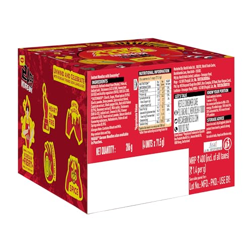 Image of MAGGI Korean Spicy Cheesy Cuppa Noodles, 286 g (Pack of 12, 71.5g each)