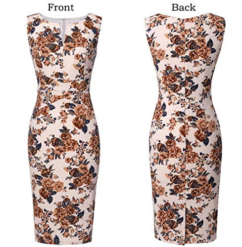 Image of VFSHOW Womens Front Zipper Work Business Office Bodycon Dress Elegant Professional Career Church Party Pencil Sheath Dress