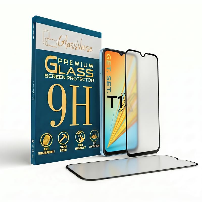 Image of GlassVerse Matte Tempered Glass for Vivo T1x | Anti Glare, Smooth Touch Screen Protector, 9H Hardness, Edge to Edge, Case Friendly, Hassle-less Installation Kit Included. (Pack of 2)