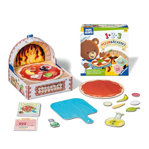 Ravensburger ministeps 4586 1,2,3 Pizzabäckerei - Spielerisch Zählen Lernen mit Bär Butz, Spielzeug ab 2 Jahren