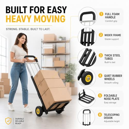 Carretilla plegable portátil con capacidad de 460 lb miniatura 6