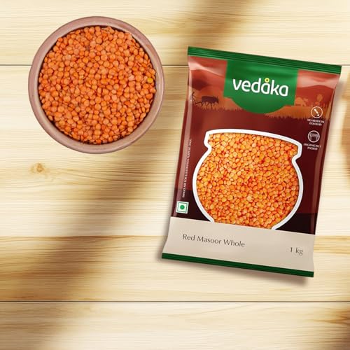 Image of Amazon Brand - Vedaka Premium Red Masoor Whole, 1kg