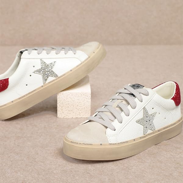 Image of Mi.iM Gaby Women's Star Sneakers - Snake Print Suede Lace-Up Fashion Shoes with Rubber Sole