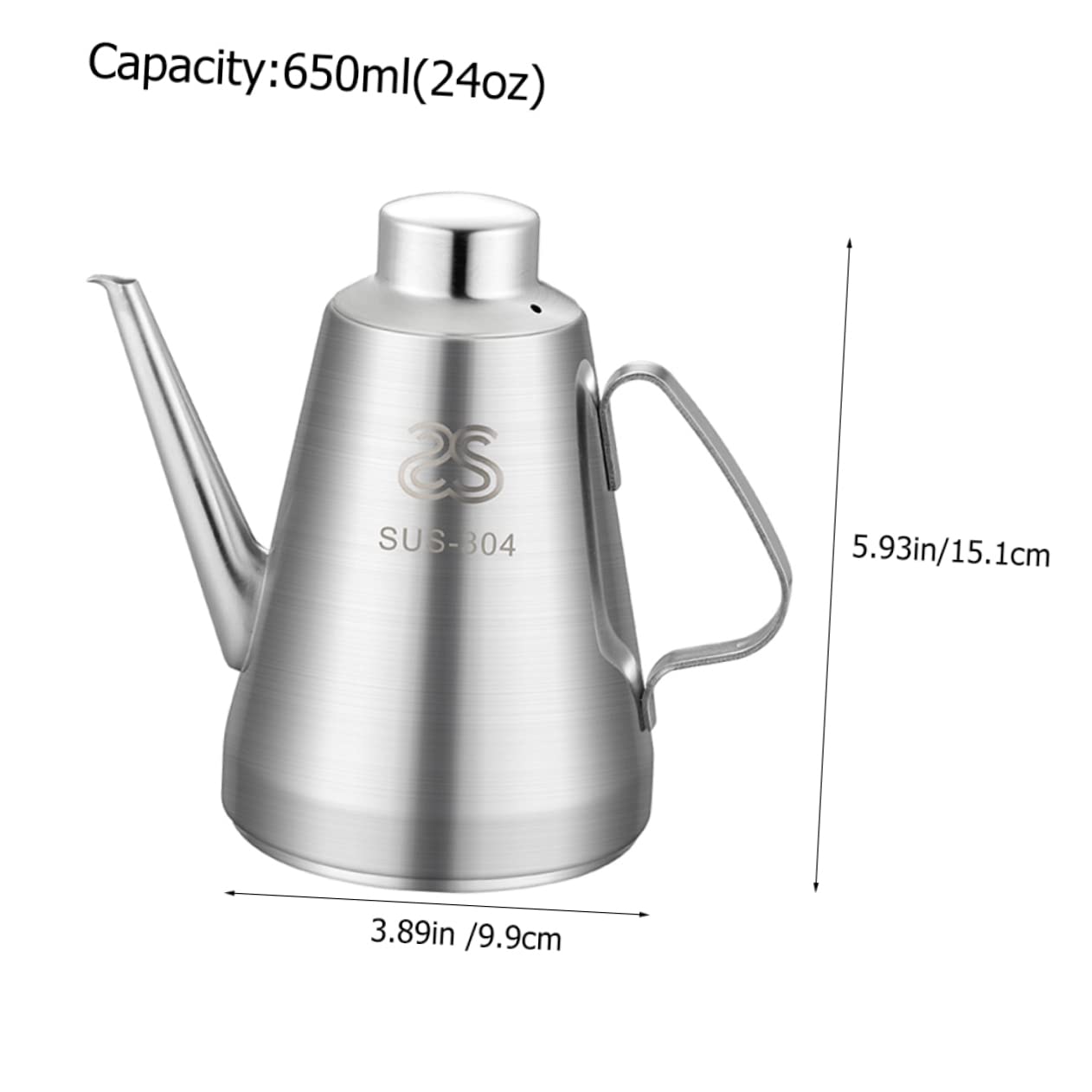Huilier De Cuisine En Acier Inoxydable SHOWERORO - Verseur Huile Et Vinaigre, 350ml, Avec Filtre