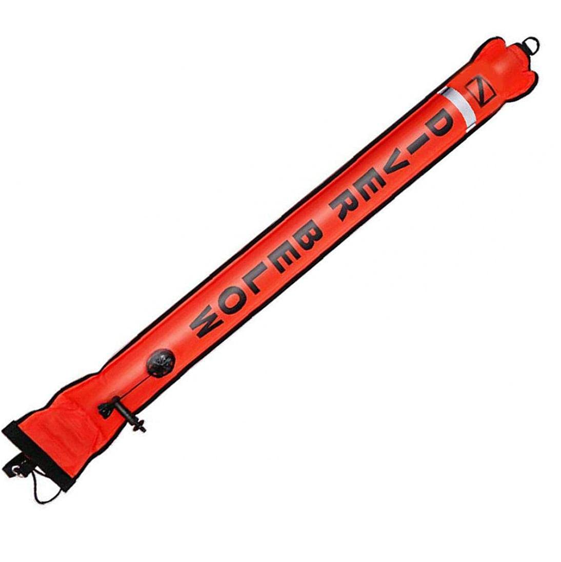Parachute de palier Plongée Surface gonflable Marqueur Plongée sous-marine pour la sécurité sous-marine plongée avec tuba plongée sous-marine orange 120cm vitesse de sécurité