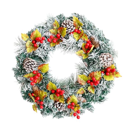 Moderner Christmas Wreath 40cm Kunsttanne mit Schnee-Effekt - Große...