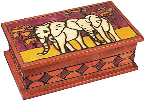 Elephant Puzzle Wooden Box Polish Handmade Secret Opening Box Trick Keepsake Box