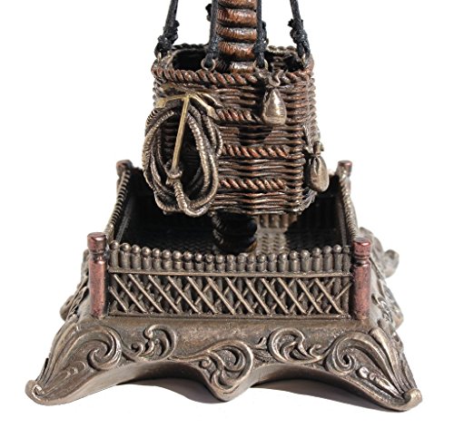 Estatua Globo Aerostático Steampunk con Reloj miniatura 2