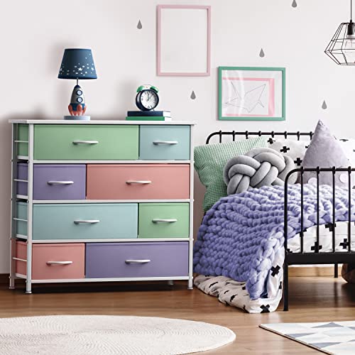 Sorbus-Dresser-with-8-Drawers-Furniture-Storage-Chest-for-Kids-Teens-Bedroom-Nursery-Playroom-Clothes-Toys-Steel-Frame-Wood-Top-Fabric-Bins-Pastel Sorbus Dresser with 8 Drawers Furniture Storage Chest for Kids Teens Bedroom Nursery Playroom Clothes Toys Steel Frame Wood Top Fabric Bins Pastel