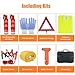 ziqianhard Roadside Car Emergency Safety Kits, Automotive Assistance Tools with 2 Pack Fire Extinguishers, Jumper Cables, Safety Hammer,Reflective Warning Triangle,Tow Rope, 7-in-1 Storage Box