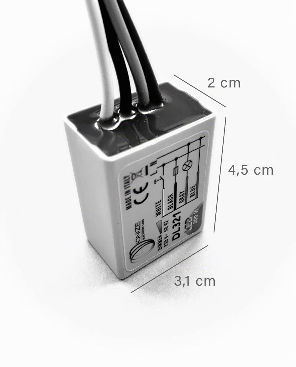 IONIZE DL321 - Dimmer/Regulador 200 W LED empotrado, 230 V