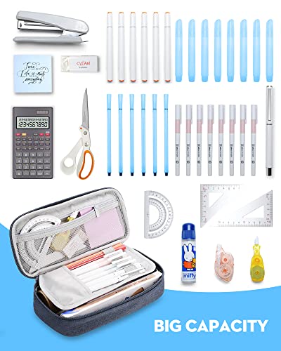 Image of YOKUMA Pencil Case,Large Capacity Pencil Pouch,Aesthetic Zipper Pencil Box, Back to School Supplies for College Student Teen Adults,Travel Essentials,Electronic Cable Organize