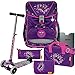 Purple Princess - Prinzessin - DerDieDas ErgoFlex Schulranzen-Set 6tlg. - BALANCE-SCOOTER mit Leucht-Rädern GRATIS DAZU