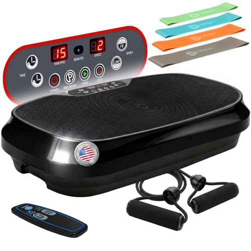 Image of Lifepro Waver Mini Vibration Plate Exercise Machine with Remote & Bands - Compact Whole Body Vibrating Plate for Lymphatic Drainage & Muscle Toning - Shake Machine with 99 Speed Levels & 10 Presets