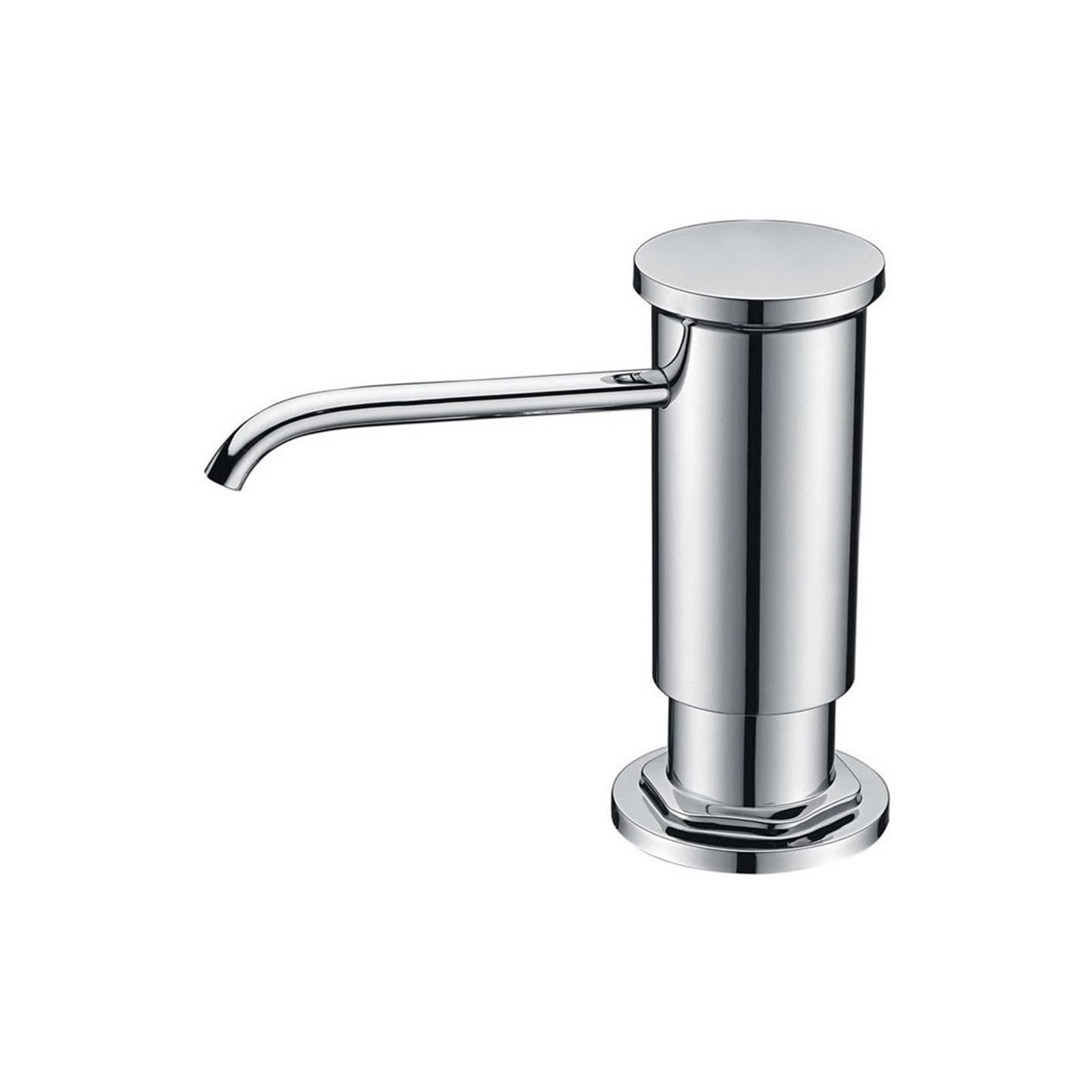 F048C Dispensador de jabón for Fregadero de Cocina montado en Cubierta Cromo Incluye Bomba de plástico y Cabezal Botella de plástico Transparente PE