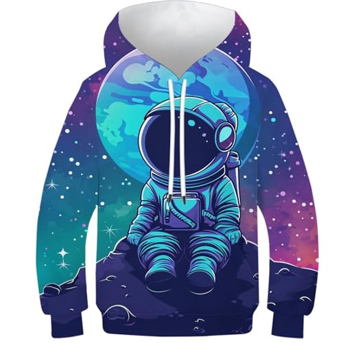 Pull à capuche imprimé 3D espace pour adolescent veste avec poche