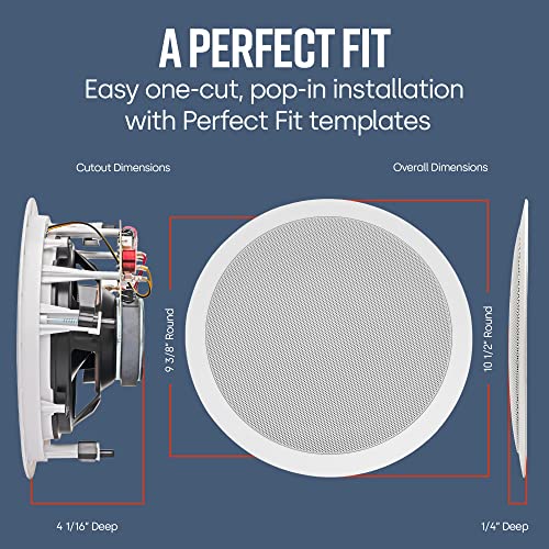 Image of Polk Audio MC80 2-Way in Ceiling Speaker, 8 inch (Single) | Dynamic Built-in Audio | Perfect for Humid Indoor /Enclosed Areas | Bathrooms, Kitchens, Patios | White