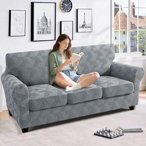 JIVINER High Stretch Couch Cover for 3 Cushion Sofa