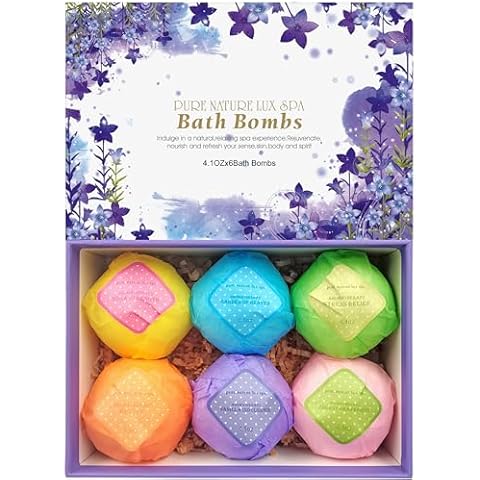 Bath Bombs Gift Set - Ultra Bubble XXL Fizzies (6 x 4.1 oz) with Natural Dead Sea Salt Cocoa and Shea Essential Oils, The Best Birthday Gift Idea for Her/Him, Wife, Girlfriend, Women, Kids Cover